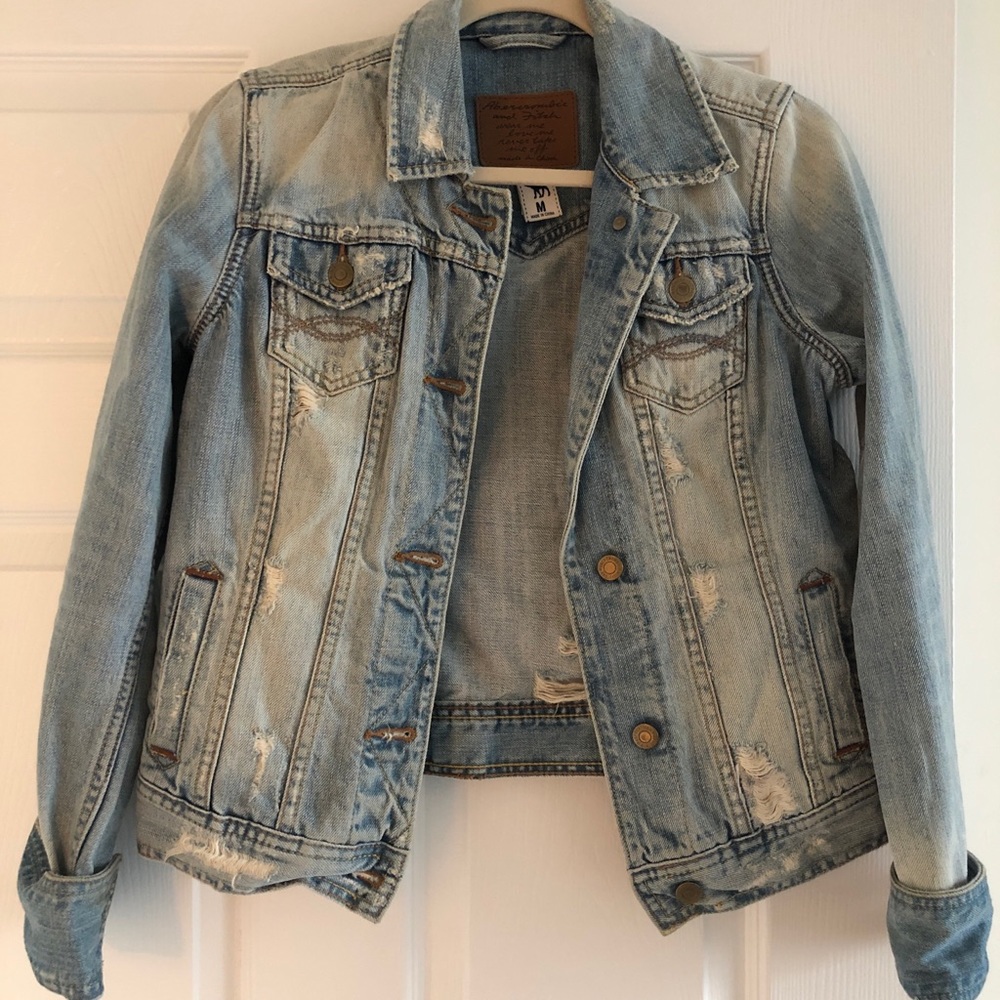 Distressed denim jacket